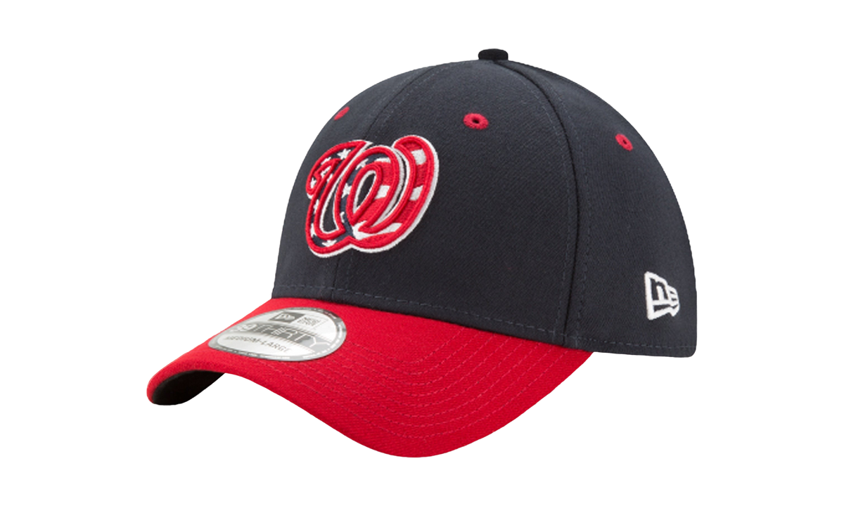 39THIRTY Washington Nationals Flex Fit Hat "Black / Red - Visor" NE618