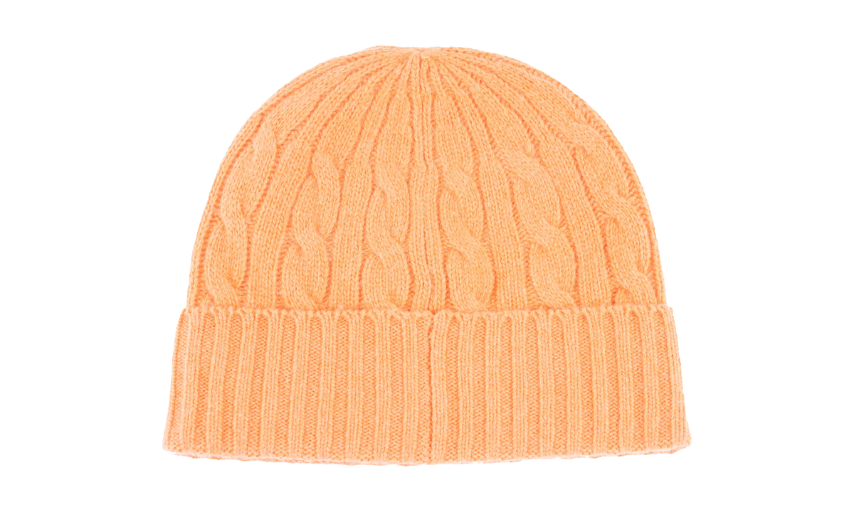 Classic Pony Cable Knit Cuff Beanie "Brazil Orange Heather" PC0792 852