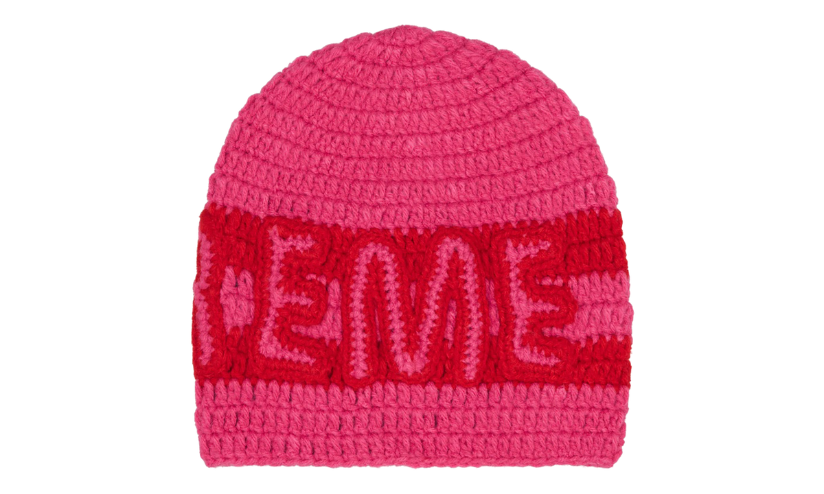 Crochet Logo Beanie "FW25 - Pink" SU27868