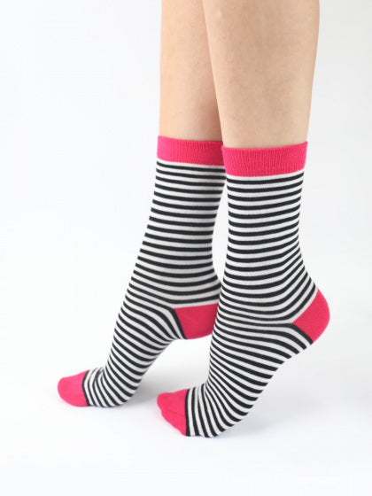 Stripe Plain Mix Bamboo Socks 2PP EYY7