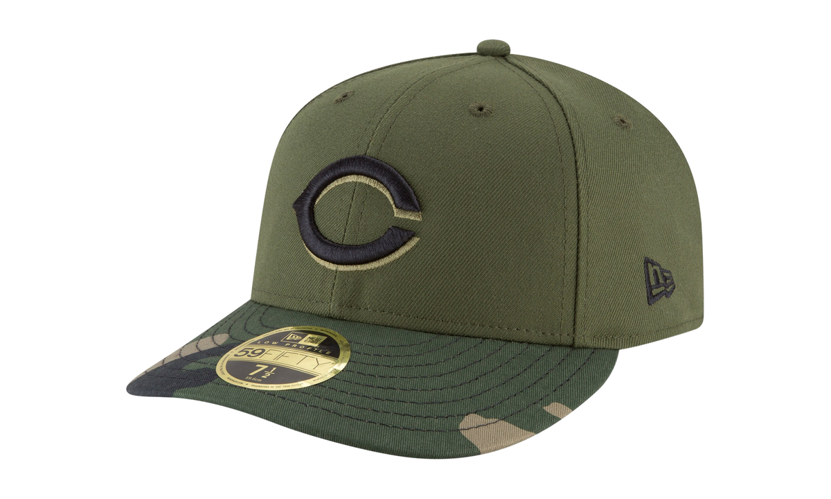 59FIFTY Cincinnati Reds 2018 Alt2 Low Profile Authentic Fitted Hat "Olive / Camo - Brim" NE989