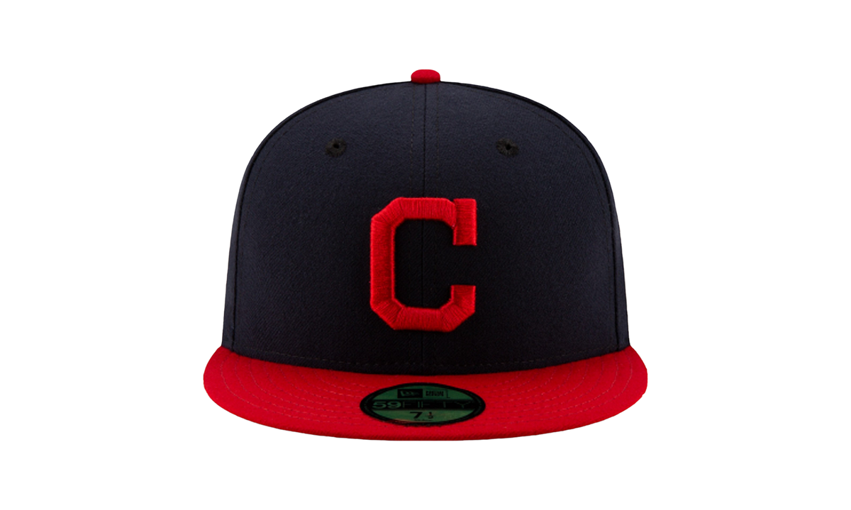 59FIFTY Cleveland Indians Authentic Fitted Hat "Navy / Red - Visor" NE999