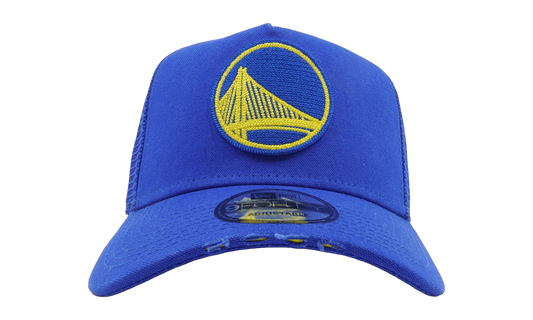 9FORTY Golden State Warriors Trucker Torn Snapback Hat "Blue" NE1166