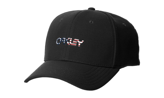 6-Panel Stretch Metallic Baseball Hat "Black / American Flag" 912209 01V