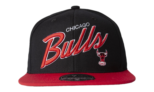 NBA Hardwood Classics Team Script 2.0 Fitted Cap "Chicago Bulls - Black" HHSF3283 CBUYYPPPBLCK
