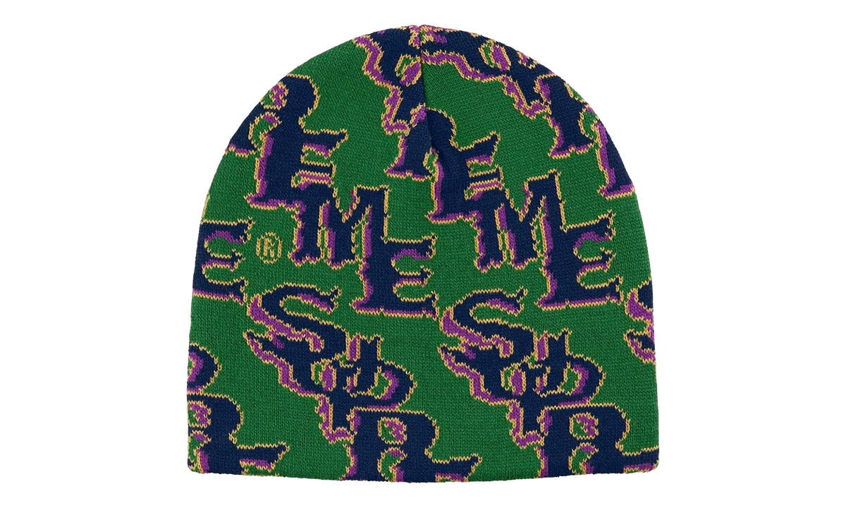 Slanted Gothic Outline Beanie "SS26 - Green" SU27274