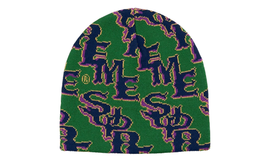 Slanted Gothic Outline Beanie "SS26 - Green" SU27274