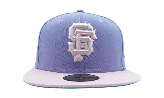 59FIFTY San Francisco Giants World Series Battle Bay Fitted Hat "Purple Smoke / Pink - Brim / Sky Blue - Under Brim" NE1086