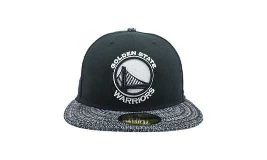 59FIFTY Golden State Warriors Visor Fresh Fitted Hat "Black / Heather White and Black - Brim" NE1120