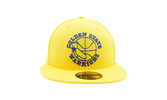 59FIFTY Golden State Warriors Hardwood Classics Snapback Hat "Yellow / Royal Blue - Under Brim" NE695