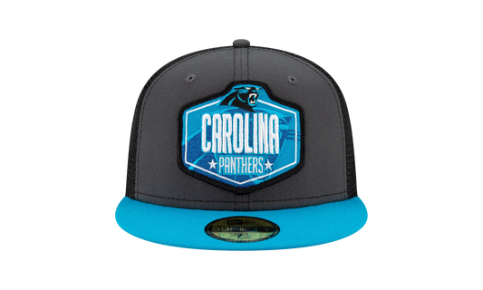 59FIFTY Carolina Panthers 2021 Draft Fitted Hat "Dark Grey / Black / Teal - Brim" NE781
