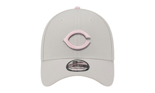39THIRTY Cincinnati Reds Mother’s Day Flex Fit Hat "Khaki / Pink - Under Brim" NE897