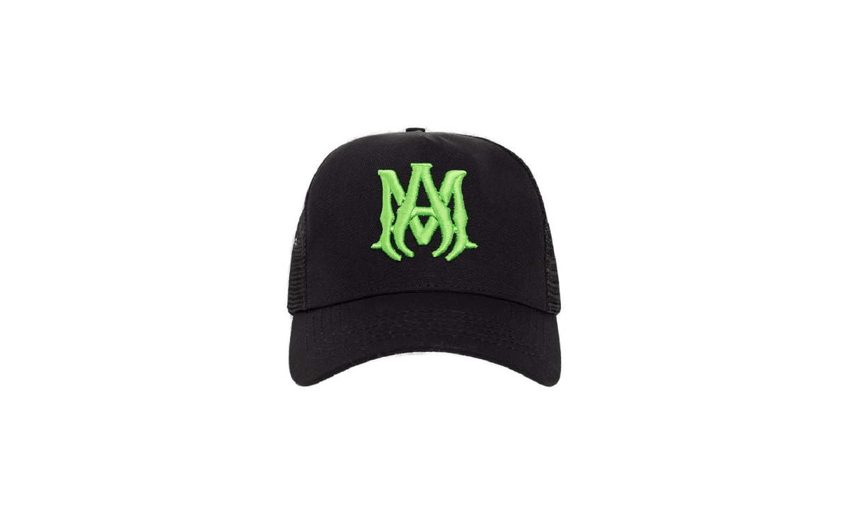 MA Logo Trucker Hat "Black Neon Green" MDS357 002