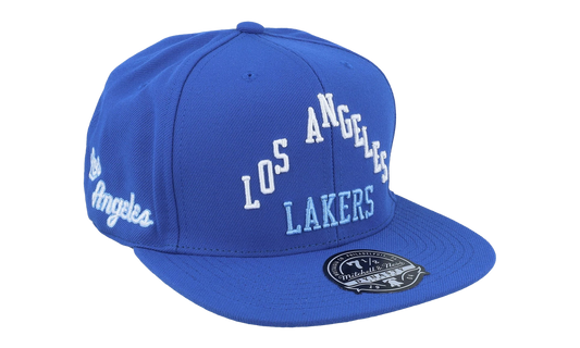 NBA Hardwood Classics Logo History Fitted Cap "Los Angeles Lakers - Blue" HHSF5150 LALYYPPPBLUE