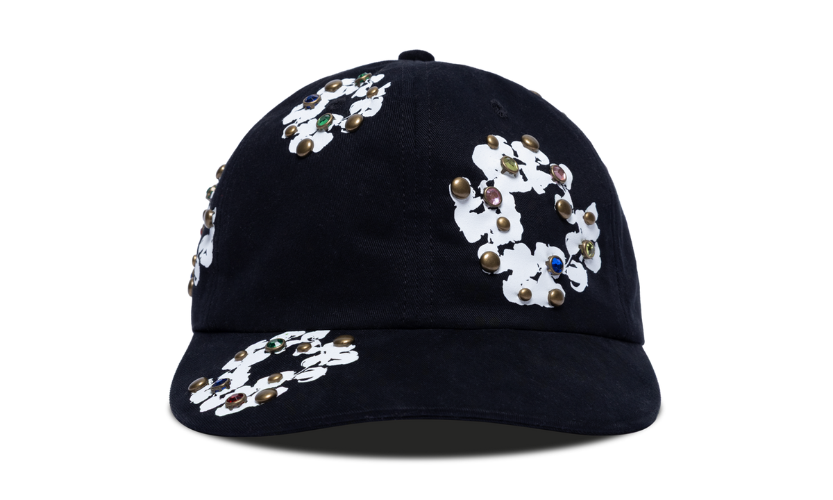 Rhinestone Cotton Wreath Cap "Black" DT351