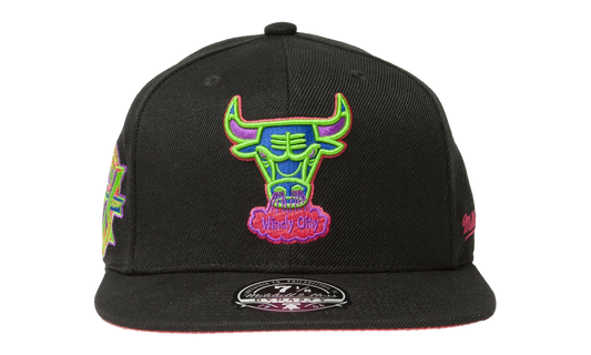 NBA Hardwood Classics Color Bomb Fitted Cap "Chicago Bulls - Black" 6HSFSH21324 CBUBLCK