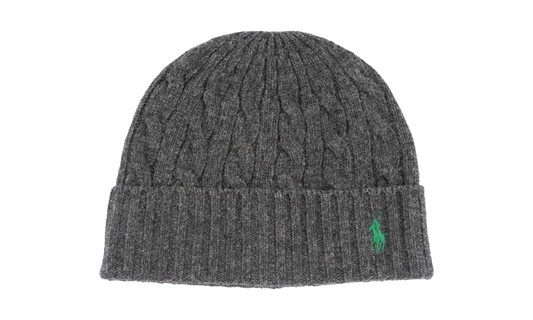 Classic Pony Cable Knit Cuff Beanie "Charcoal" PC0792 003