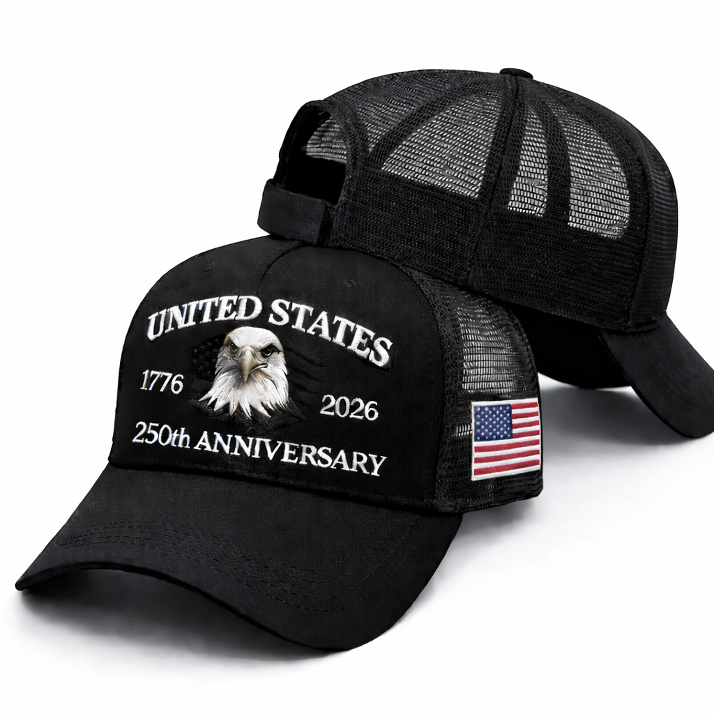 United States 250th Anniversary Eagle Baseball Hat – 1776–2026 Patriotic Mesh Cap