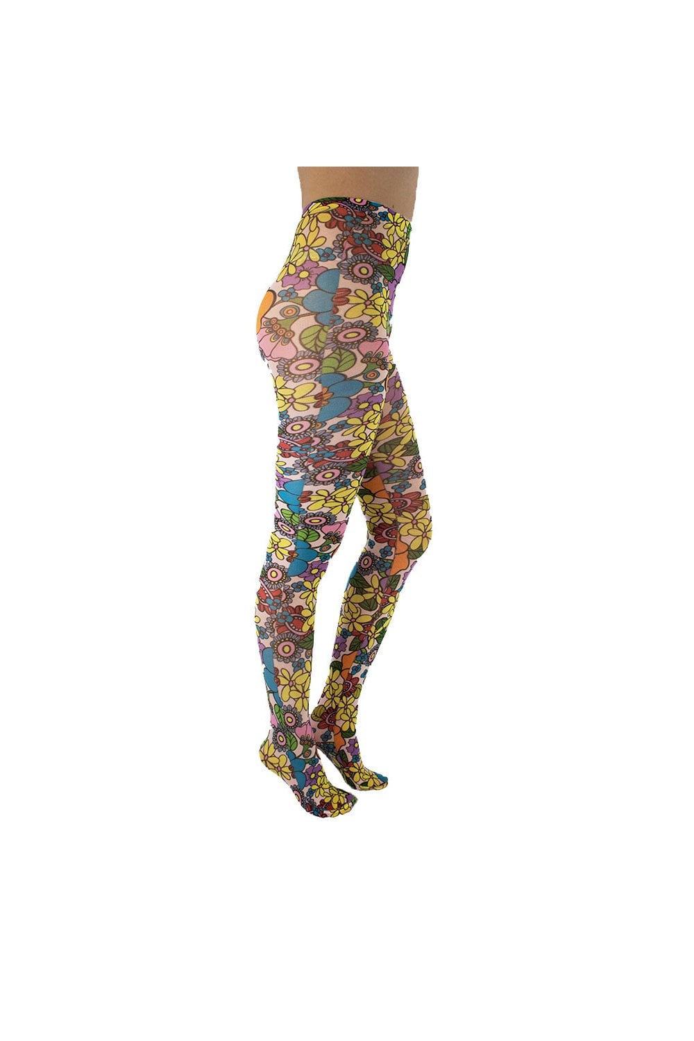 Flower Power Multicoloured Printed Tights