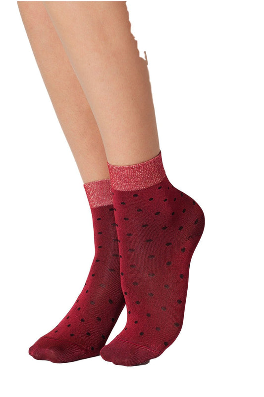 Spot Ankle Socks with Lurex Cuff 1812