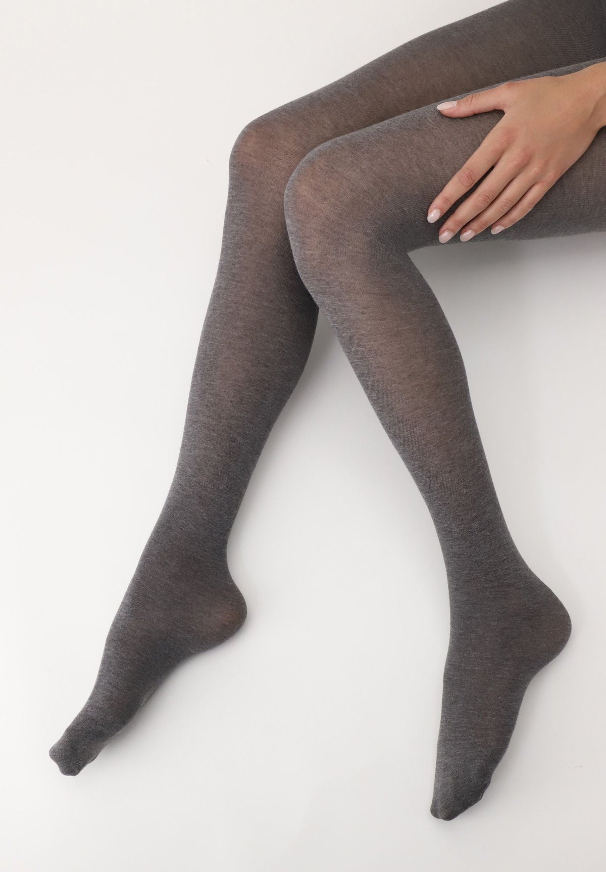 Modal and Cashmere Opaque Tights Cheryl - Grey Melange