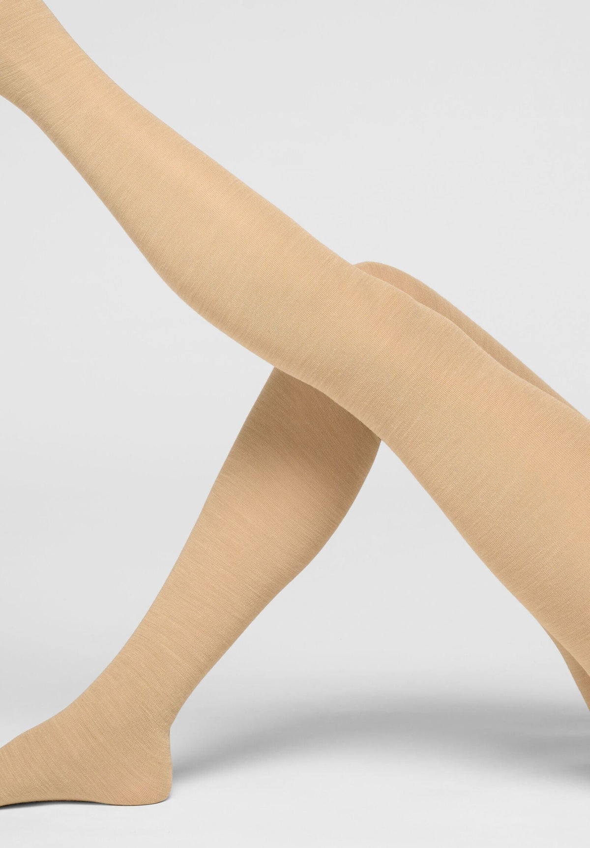 Superwash Wool Opaque Tights Nives - Beige