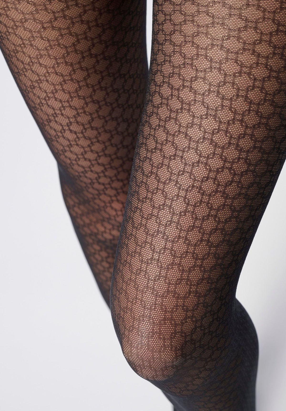 Tights in Recycled Yarn Eco Sneakers Pattern 40 - Black