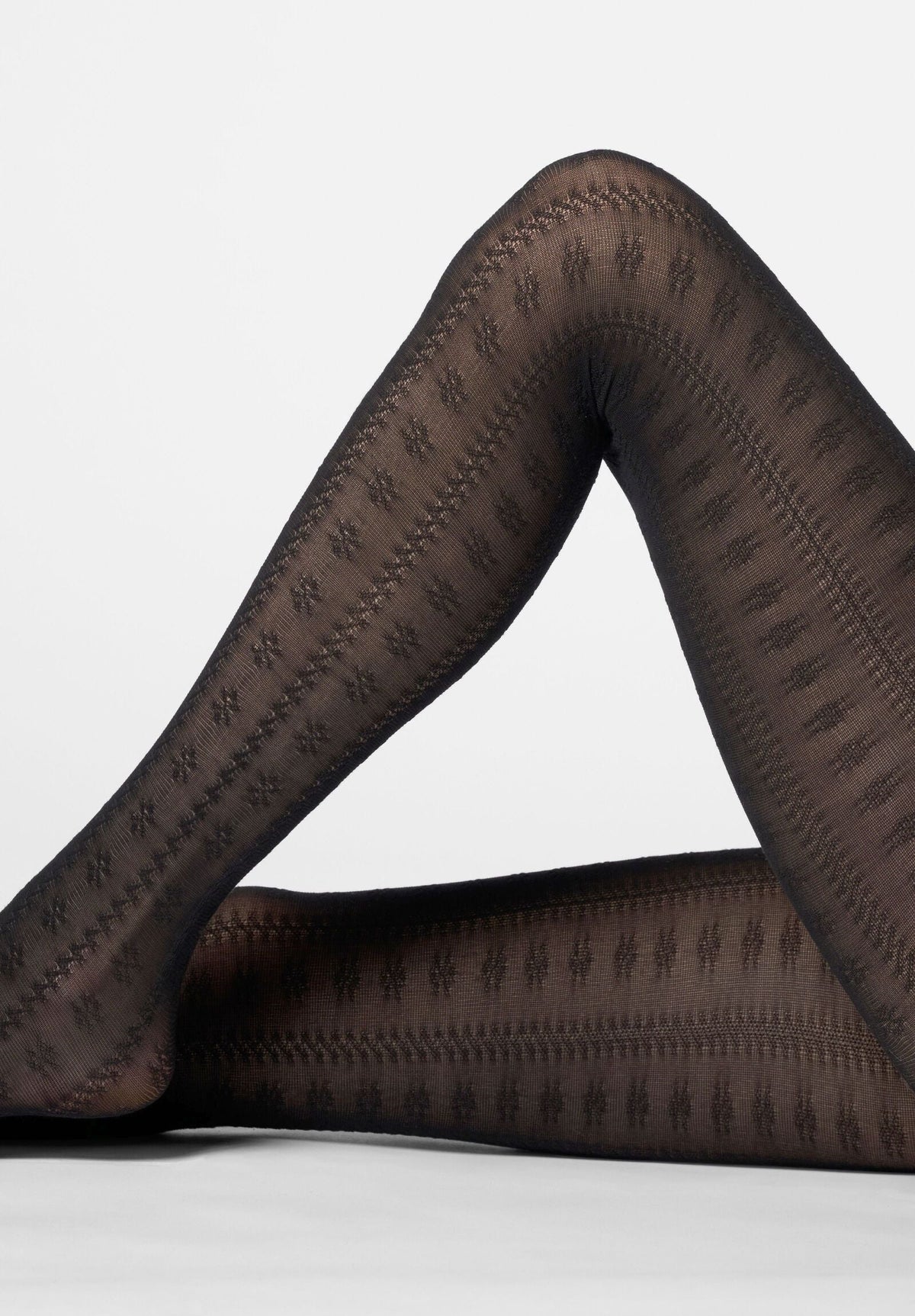 Soft Lyocell Tights Texture Grace - Black