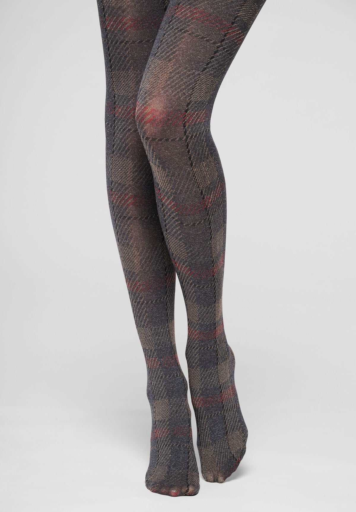 Opaque Tights Soft Plaid 60 - Black