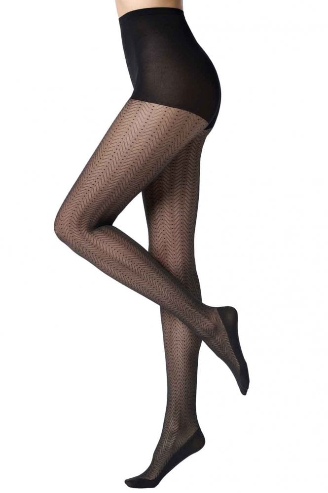 Eco Sneakers Black Design Patterned Tights