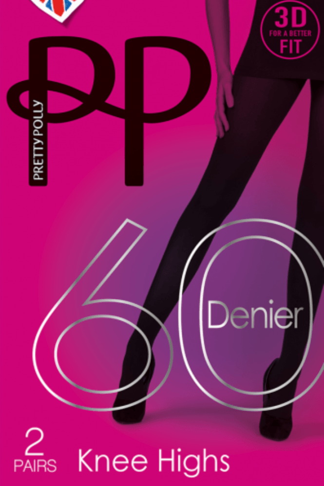 60 Denier 3D Opaque Knee Highs 2PP EVA8