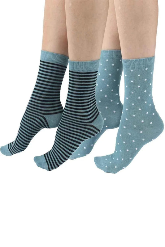 Stripe Spot Mix Bamboo Socks 2PP EYZ1
