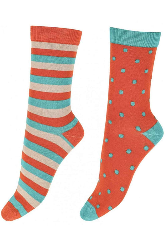 Stripe and Spot Bamboo Socks EXV3