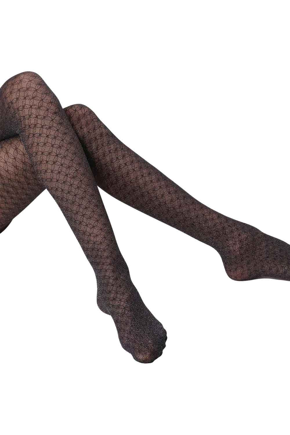 Sparkly Lace Patterned Tights
