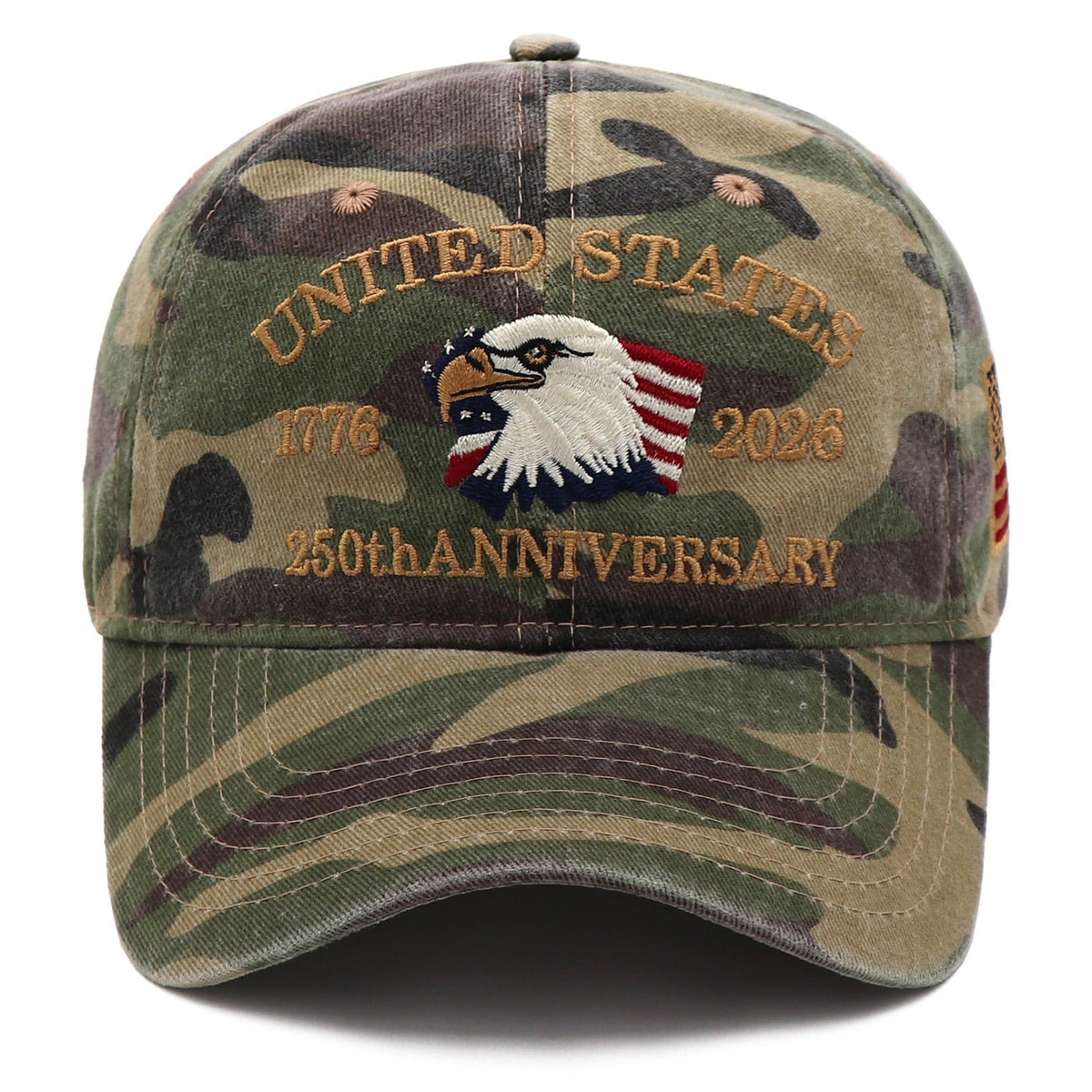 USA 250th Anniversary Eagle Embroidered Cap (1776–2026) – Camo