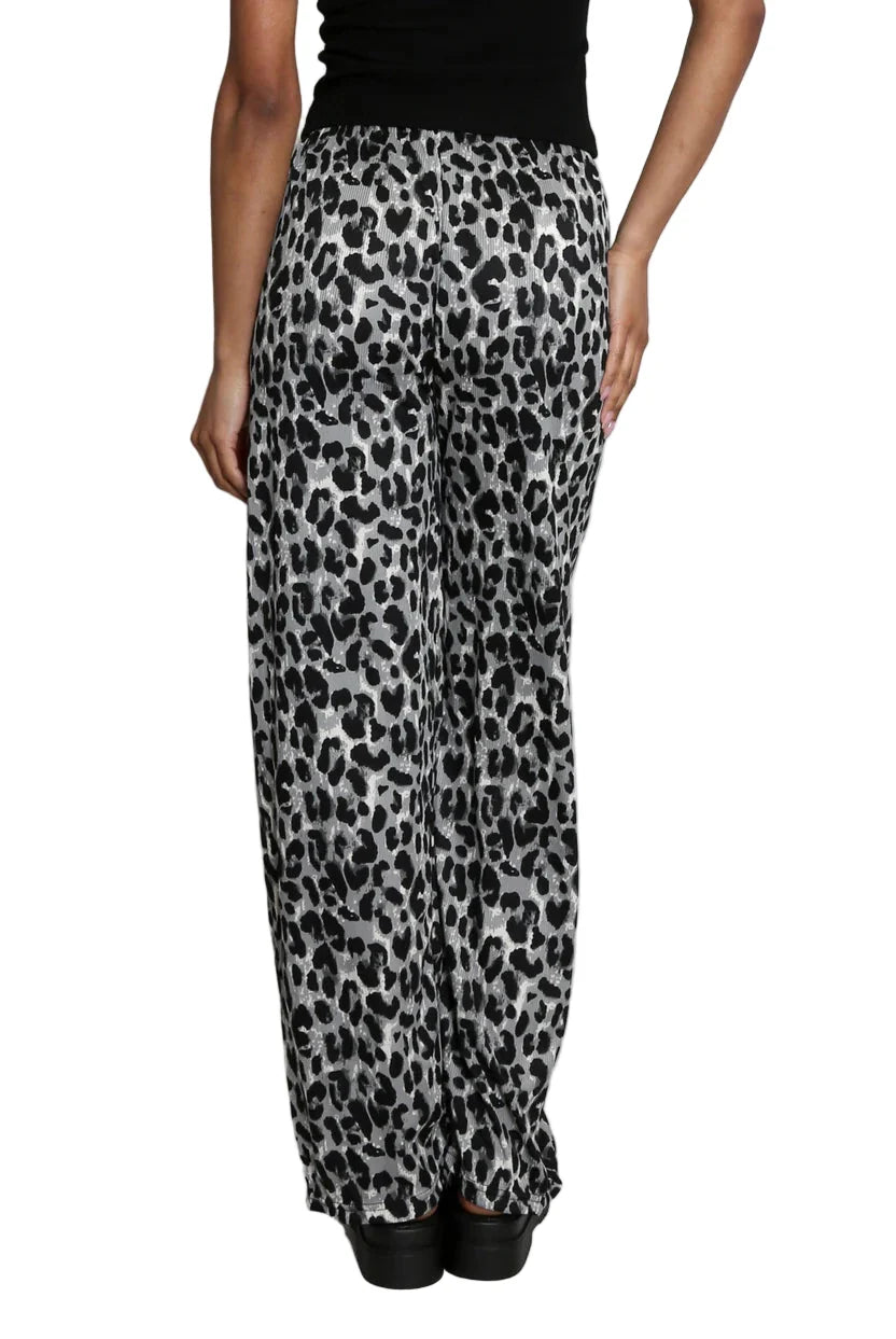 Leopard Print Wide Leg Trousers
