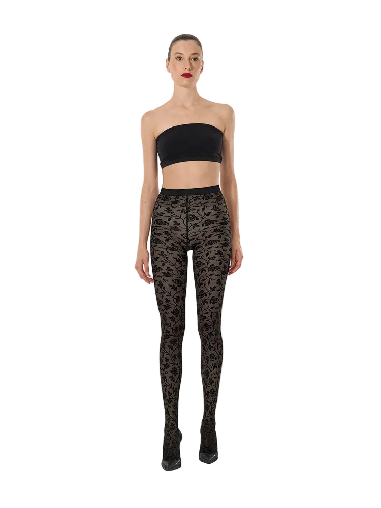 Rose Patterned Tights 17680