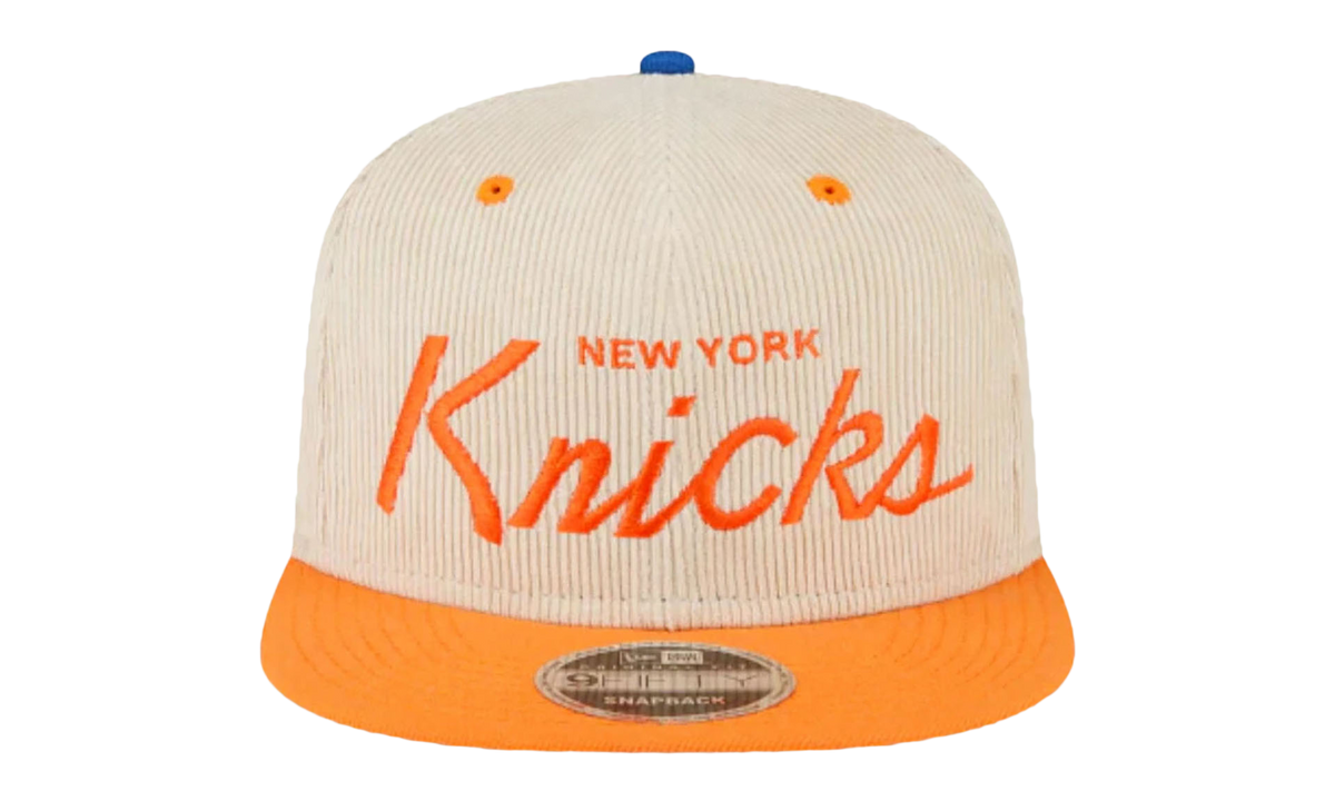 9FIFTY NBA NY KNICKS SNAPBACK HAT "ERIC EMANUEL - Cream/ Orange" EE434