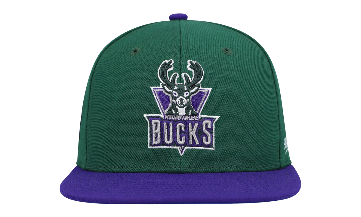 NBA Coast 2 Coast Fitted Cap "Milwaukee Bucks - Green / Purple" 6HSFSH22051 MBUGREN