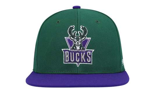 NBA Coast 2 Coast Fitted Cap "Milwaukee Bucks - Green / Purple" 6HSFSH22051 MBUGREN