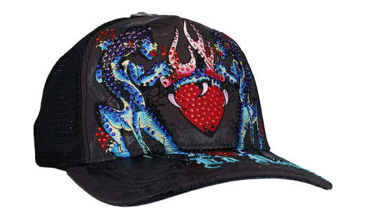 Panteras Rhinestone Trucker Hat "Black / Red / Blue" EHHS0001 95RS