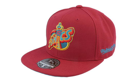 NBA Hardwood Classics Fitted Cap "Seattle SuperSonics - Cardinal" 6HSFSH21251 SSUCARD