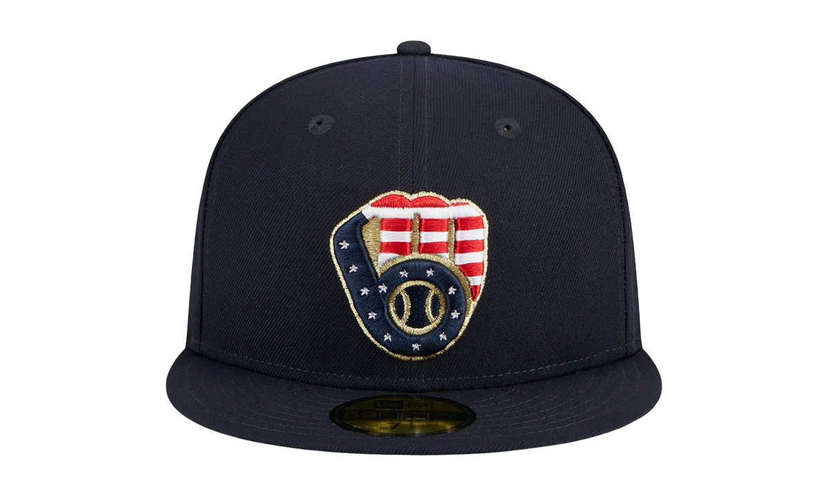 59FIFTY Milwaukee Bucks Fourth Of July Fitted Hat "Navy / Grey - Under Brim" NE908