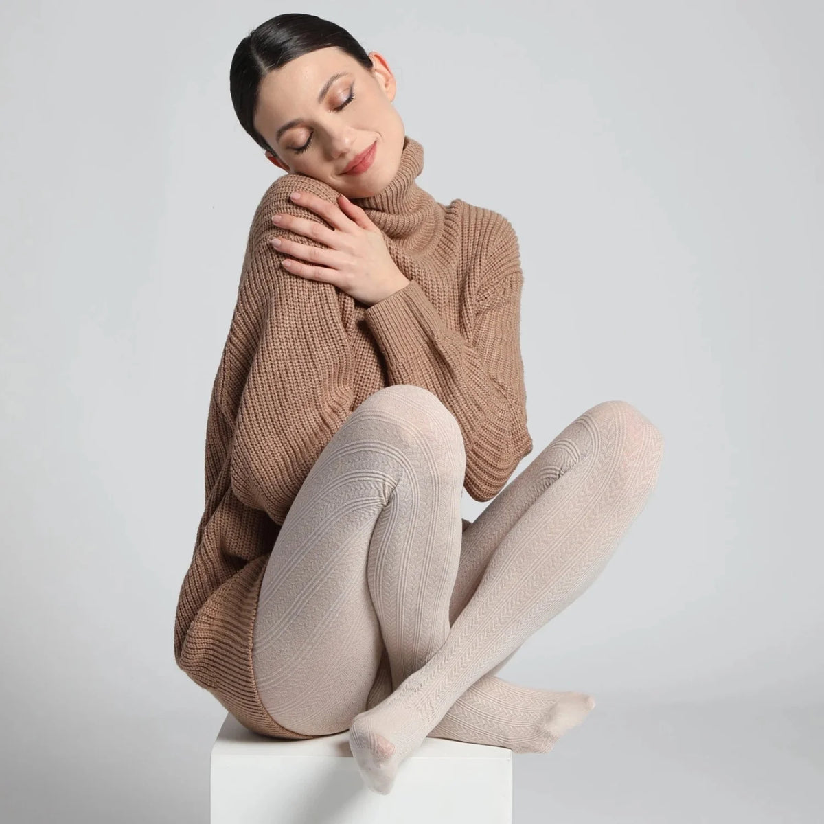 Organic Cotton Blend Cable Knit Tights 03/03778