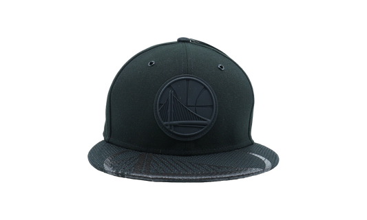 59FIFTY Golden State Warriors Textured Visor Fitted Hat "Black / Black GSW Logo - Brim" NE650