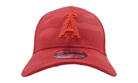 39THIRTY Los Angeles Angels Tonal Camo Stretch Fit Hat "Red Camo" NE757