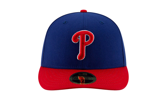 59FIFTY Philadelphia Phillies 2019 Low Profile Authentic Fitted Hat "Blue / Red - Visor" NE1003