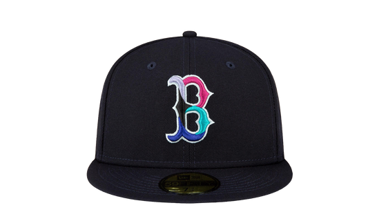 59FIFTY Boston Red Sox 2004 World Series Polar Lights Fitted Hat "Navy / Hot Pink - Brim" NE850