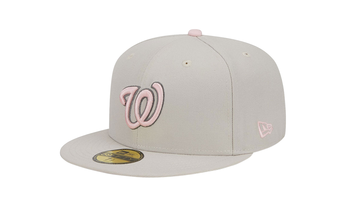 59FIFTY Washington Nationals Mother’s Day On-Field Fitted Hat "Khaki / Pink - Under Brim" NE904