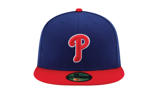 59FIFTY Philadelphia Phillies On-Field Authentic Collection Fitted Hat "Blue / Red - Brim / Black - Under Brim" NE968